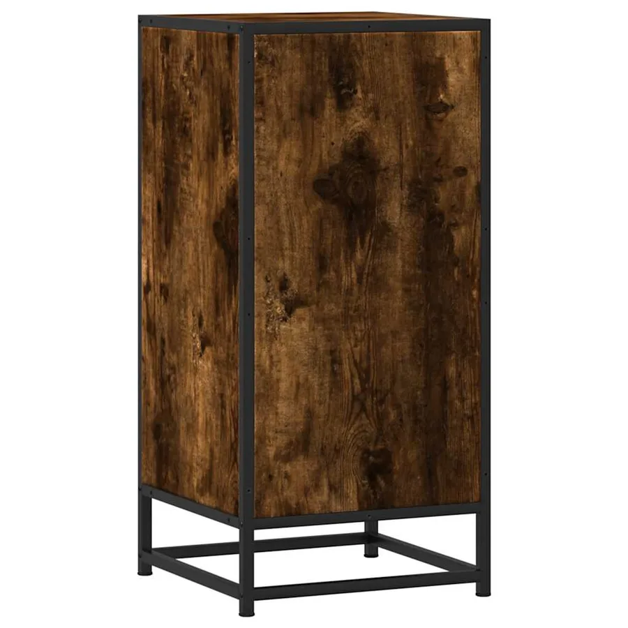 Buffet chêne fumé 35,5x35x76 cm bois d'ingénierie et métal - 6