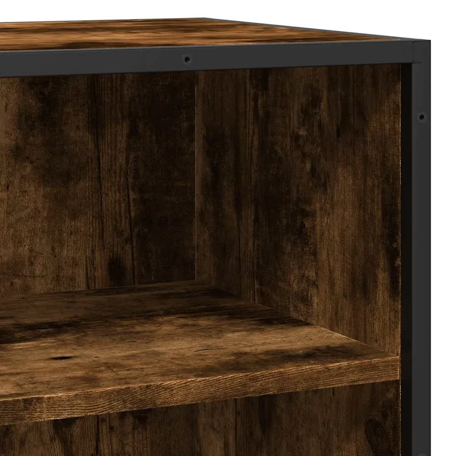 Buffet chêne fumé 35,5x35x76 cm bois d'ingénierie et métal - 7