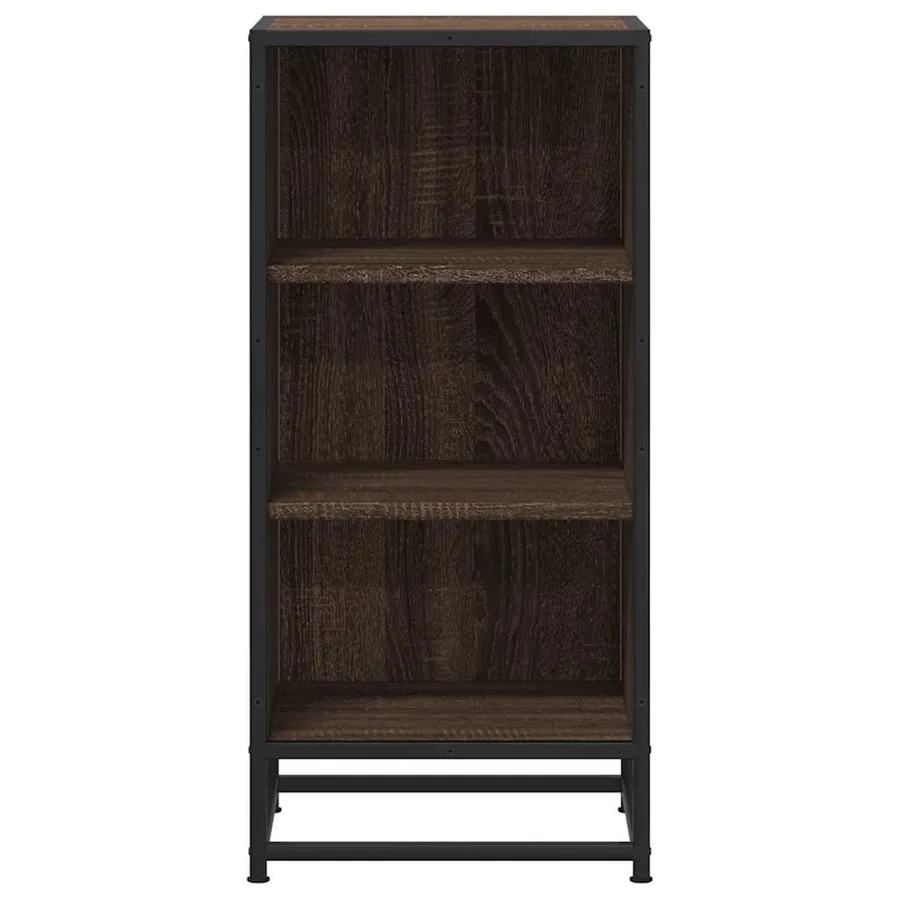 Buffet chêne marron 35,5x35x76 cm bois d'ingénierie et métal - 4