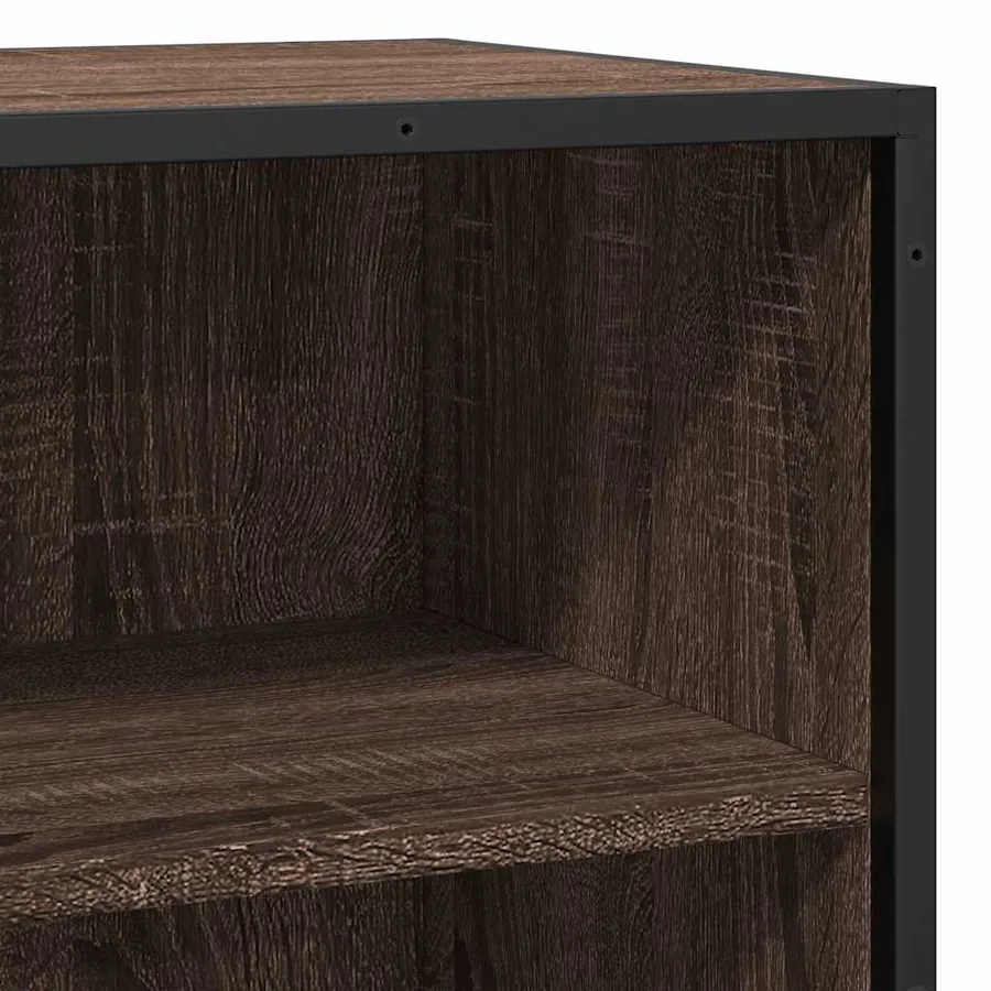 Buffet chêne marron 35,5x35x76 cm bois d'ingénierie et métal - 7