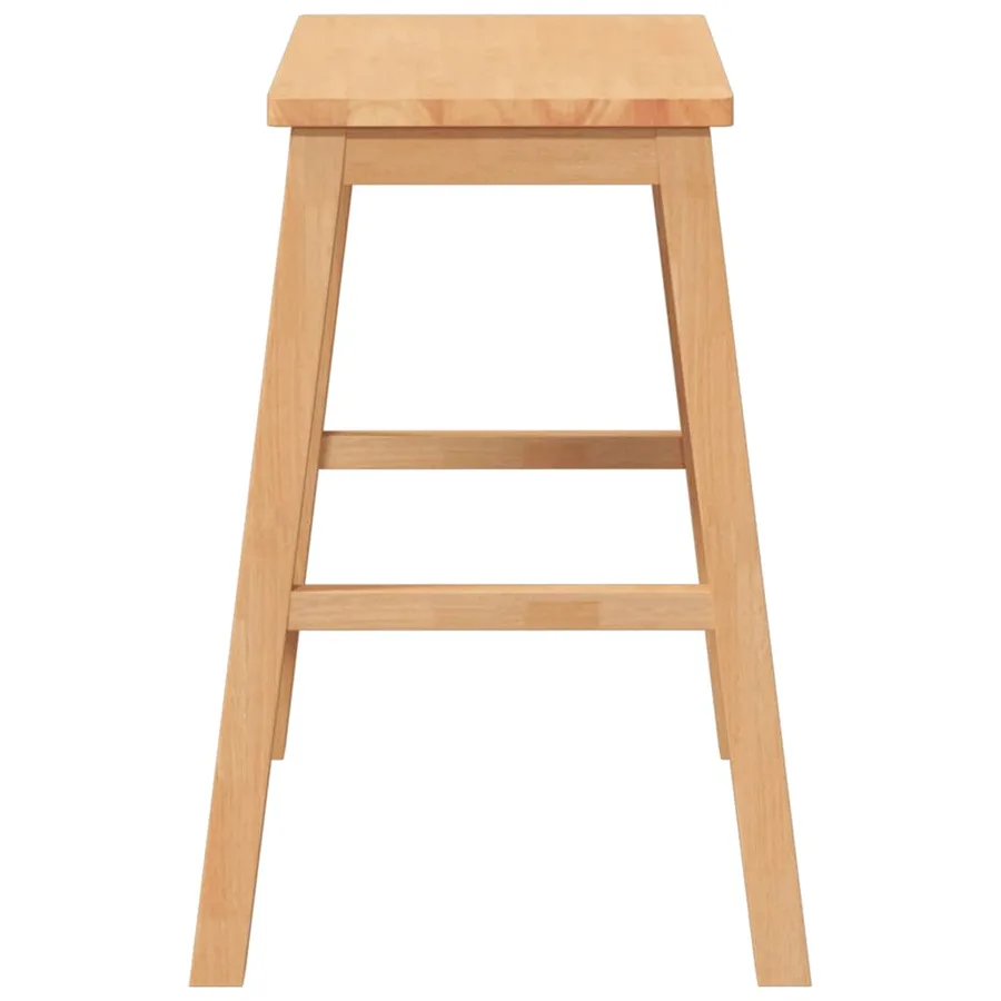 Chaises de bar lot de 2 bois massif d'hévéa - 6