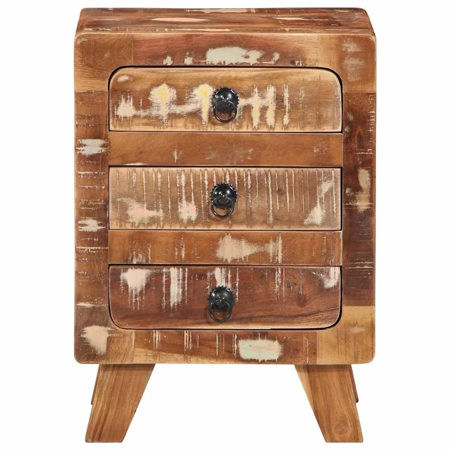 Table de chevet 2 pcs 37x32x50 cm bois massif de récupération - 2