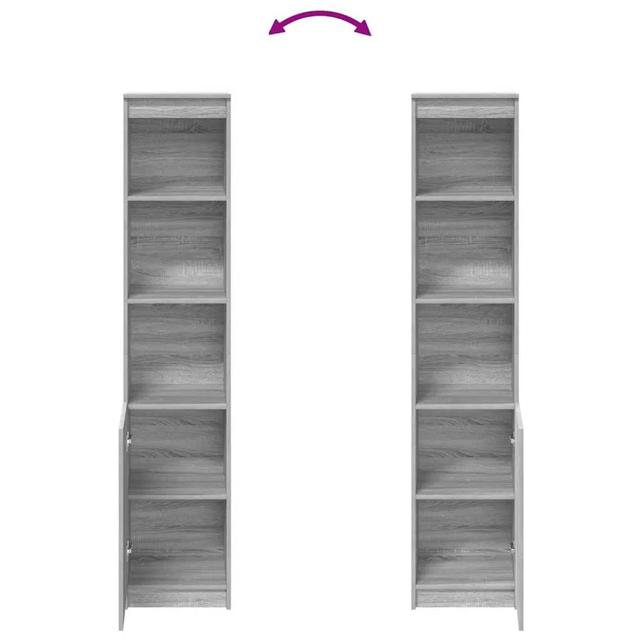 Buffet sonoma gris 37,5x35x180 cm bois d'ingénierie - 8