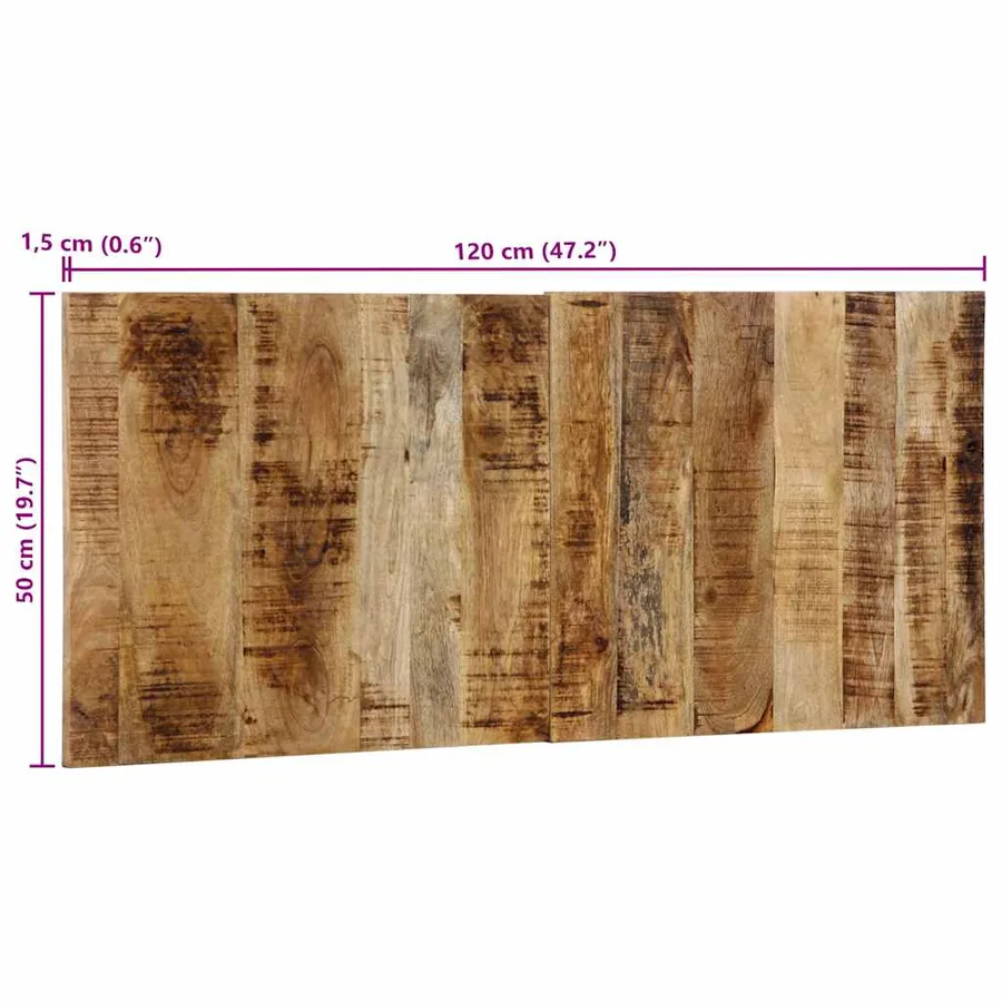 Tête de lit 120 cm bois de manguier brut massif - 11