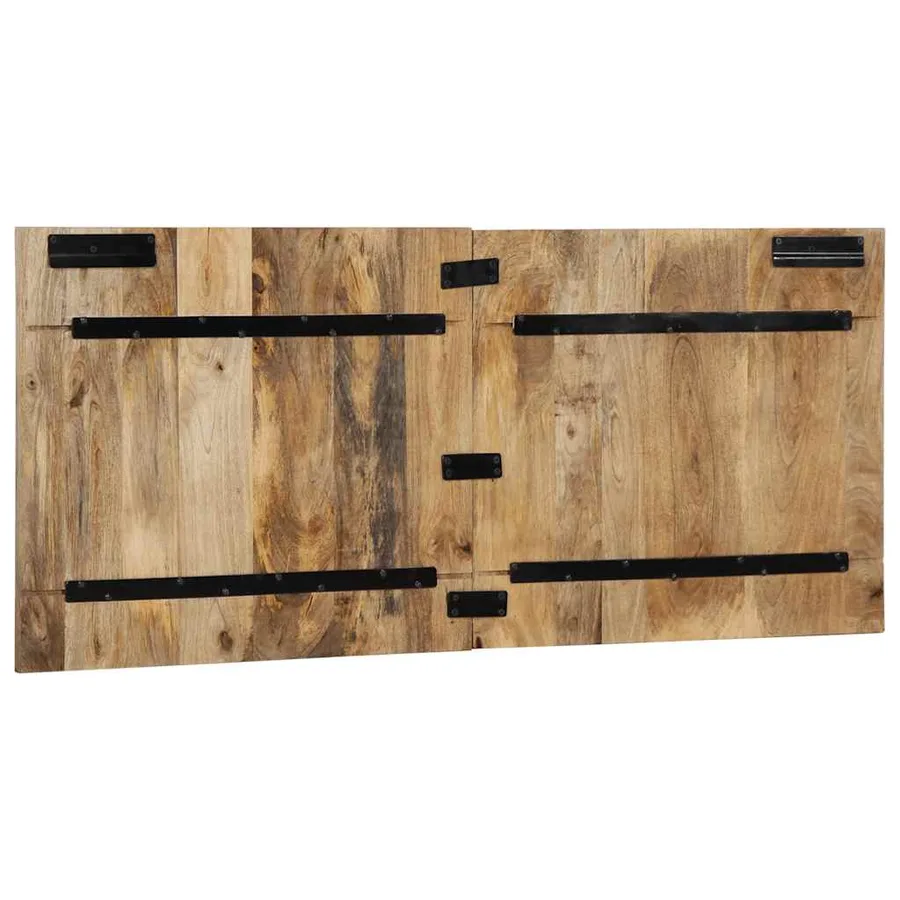 Tête de lit 120 cm bois de manguier brut massif - 5