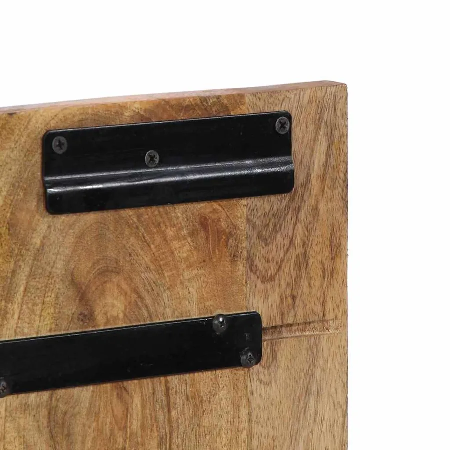 Tête de lit 120 cm bois de manguier brut massif - 8