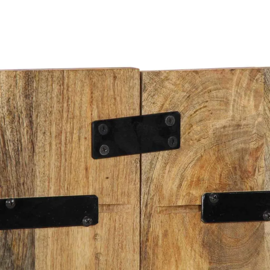 Tête de lit 120 cm bois de manguier brut massif - 9