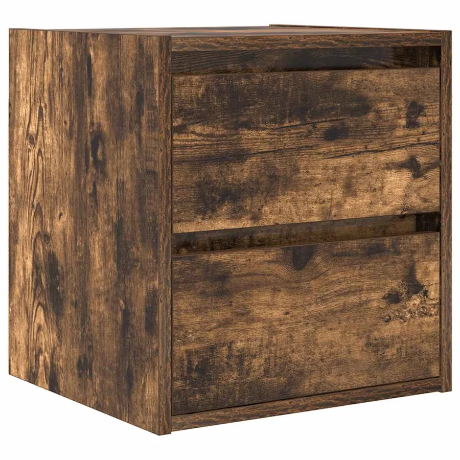Tables de chevet murales 2 pcs chêne fumé 38x34x40 cm - 5