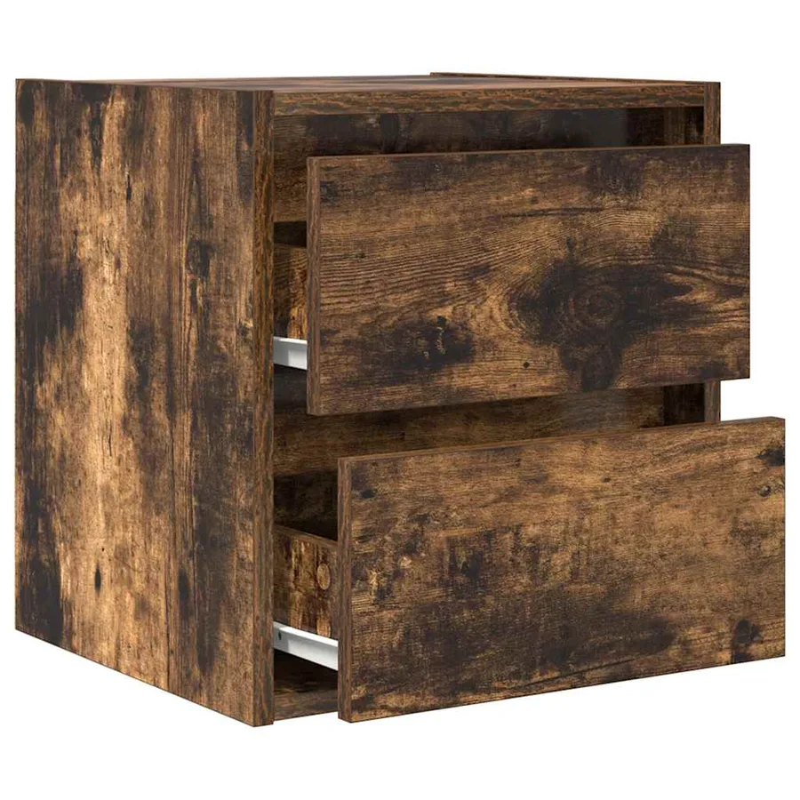 Tables de chevet murales 2 pcs chêne fumé 38x34x40 cm - 6