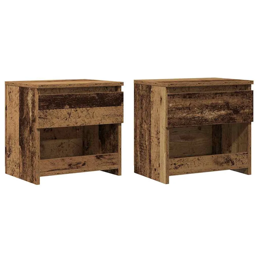 Tables de chevet 2 pcs vieux bois 40x30x39 cm bois ingénierie - 2