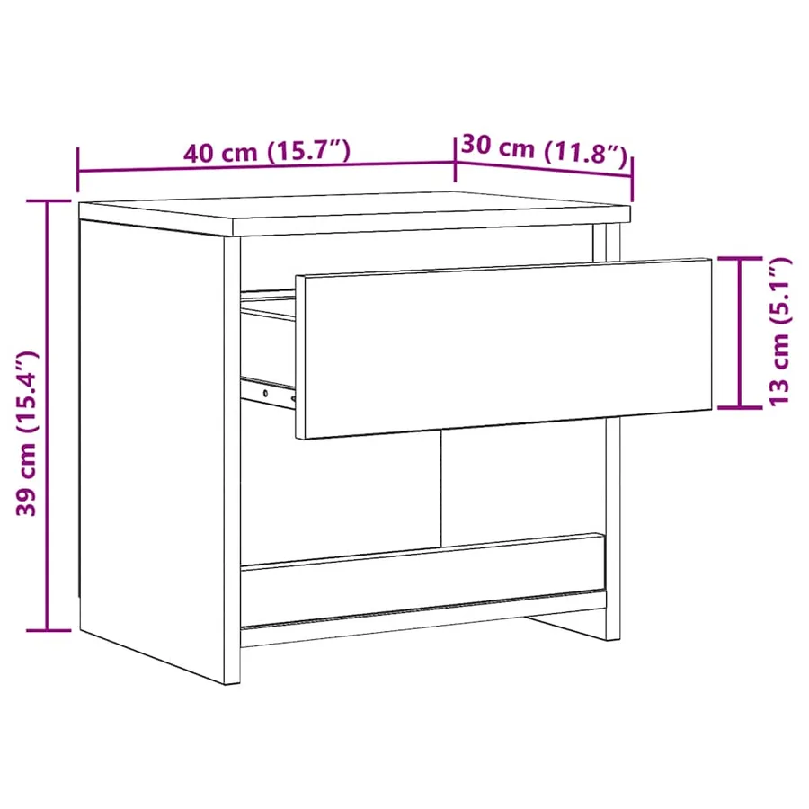 Tables de chevet 2 pcs vieux bois 40x30x39 cm bois ingénierie - 8