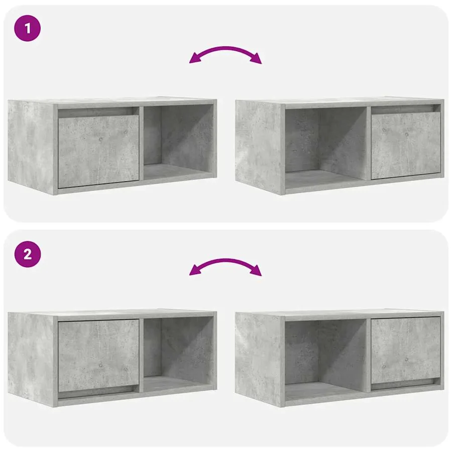 Meubles TV 2 pcs gris béton 60x31x25,5 cm bois d'ingénierie - 10