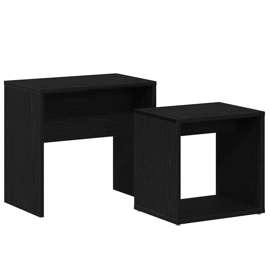 Tables basses 2 pcs en chêne noir contrecollé - 2