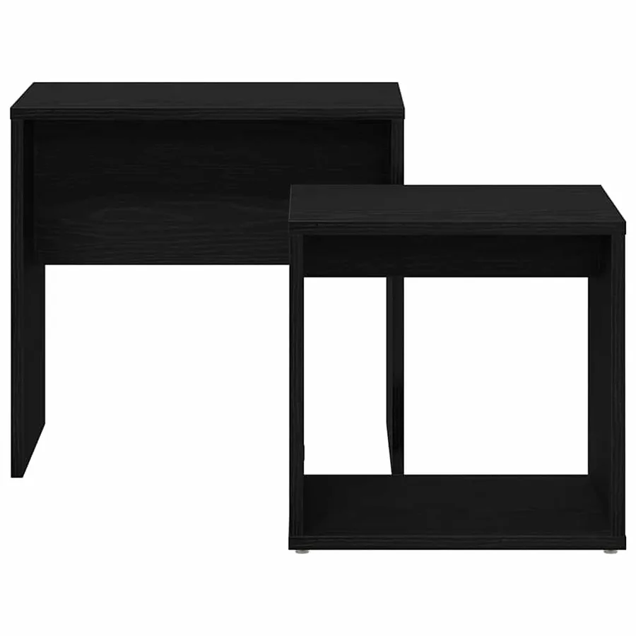 Tables basses 2 pcs en chêne noir contrecollé - 5