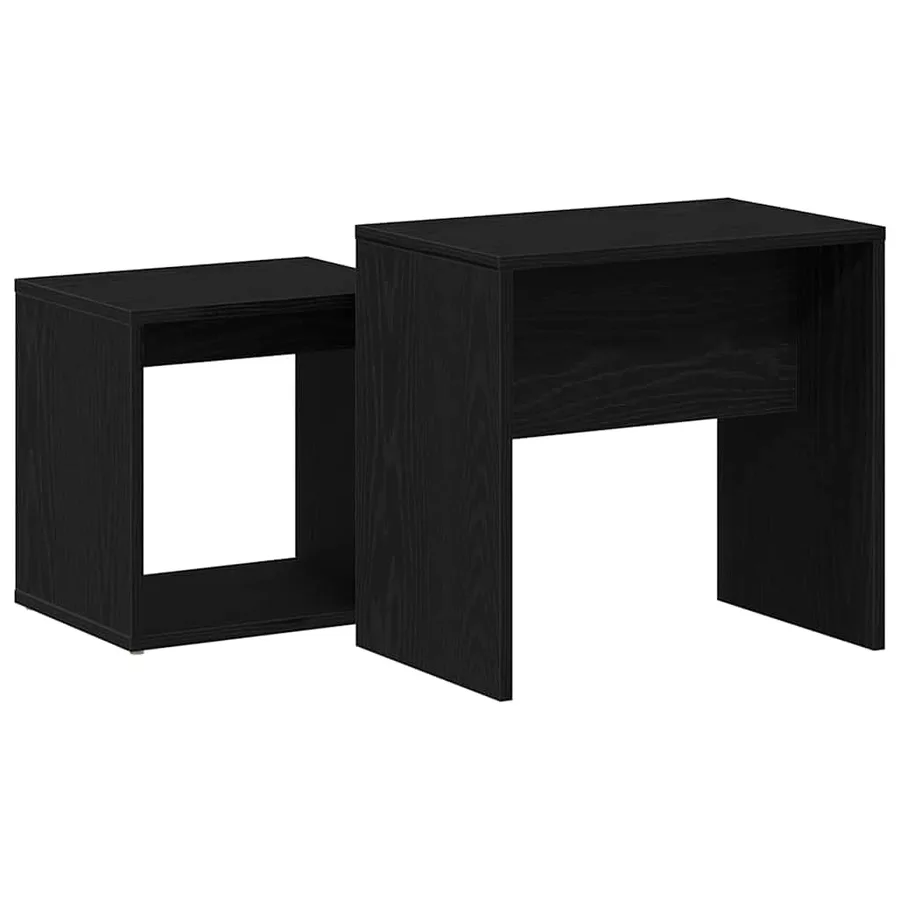 Tables basses 2 pcs en chêne noir contrecollé - 7