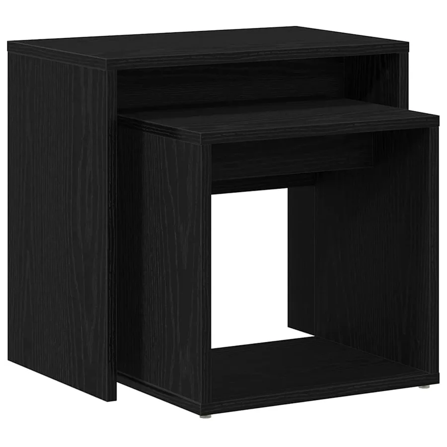 Tables basses 2 pcs en chêne noir contrecollé - 8