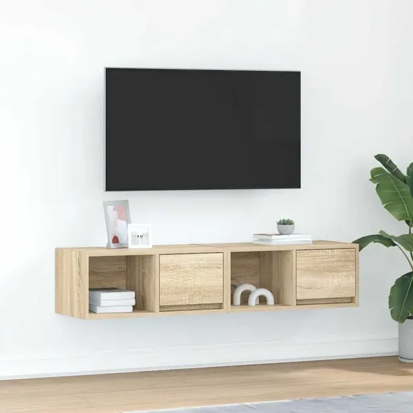 Meubles TV 2 pcs chêne sonoma 60x31x25,5 cm bois d'ingénierie