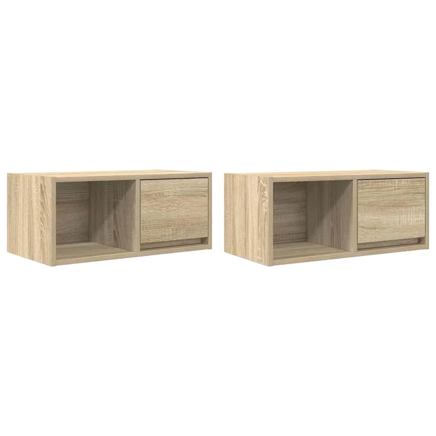 Meubles TV 2 pcs chêne sonoma 60x31x25,5 cm bois d'ingénierie - 2