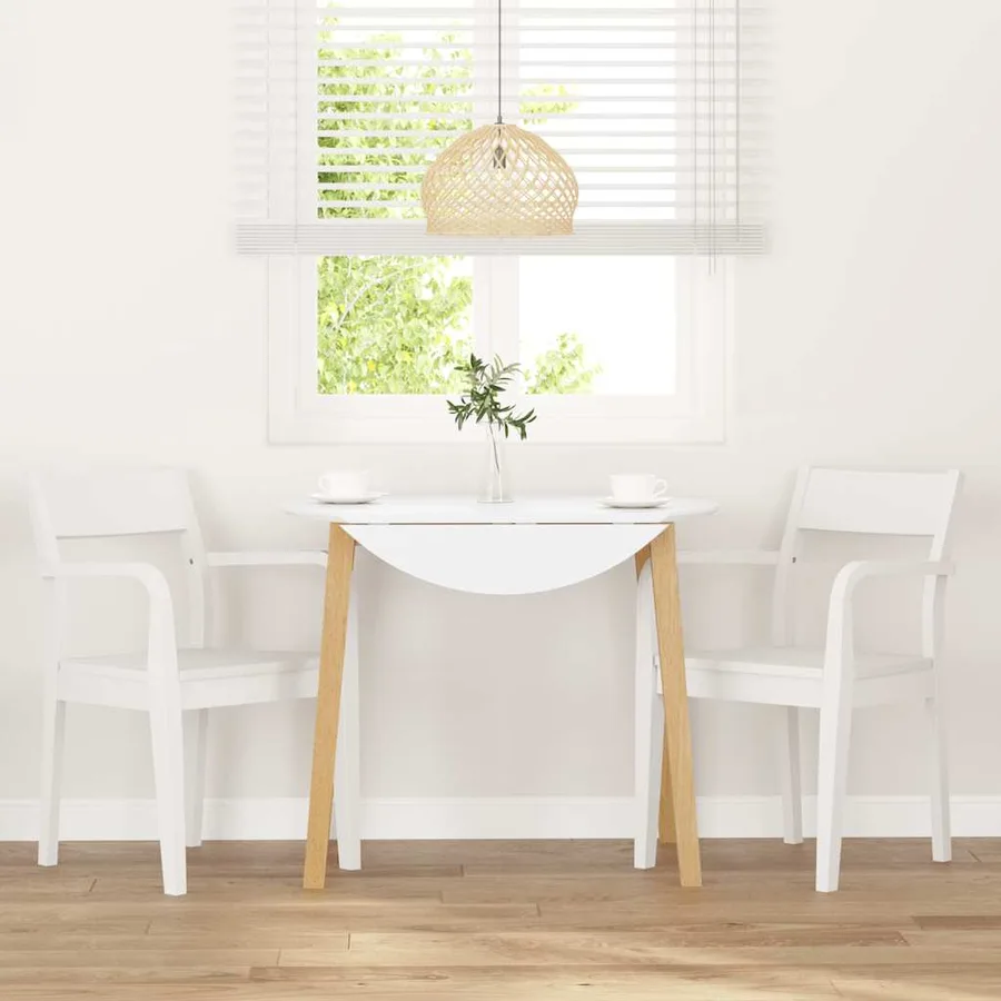 Chaises à manger 2 pcs blanc bois massif caoutchouc - 3