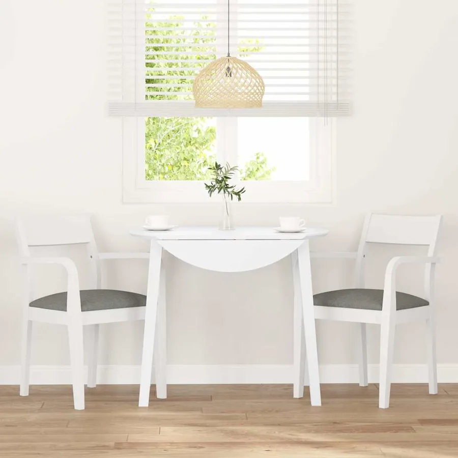 Chaises à manger coussins 2 pcs blanc bois massif caoutchouc - 3
