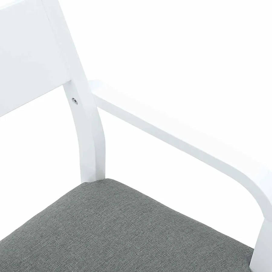 Chaises à manger coussins 2 pcs blanc bois massif caoutchouc - 8