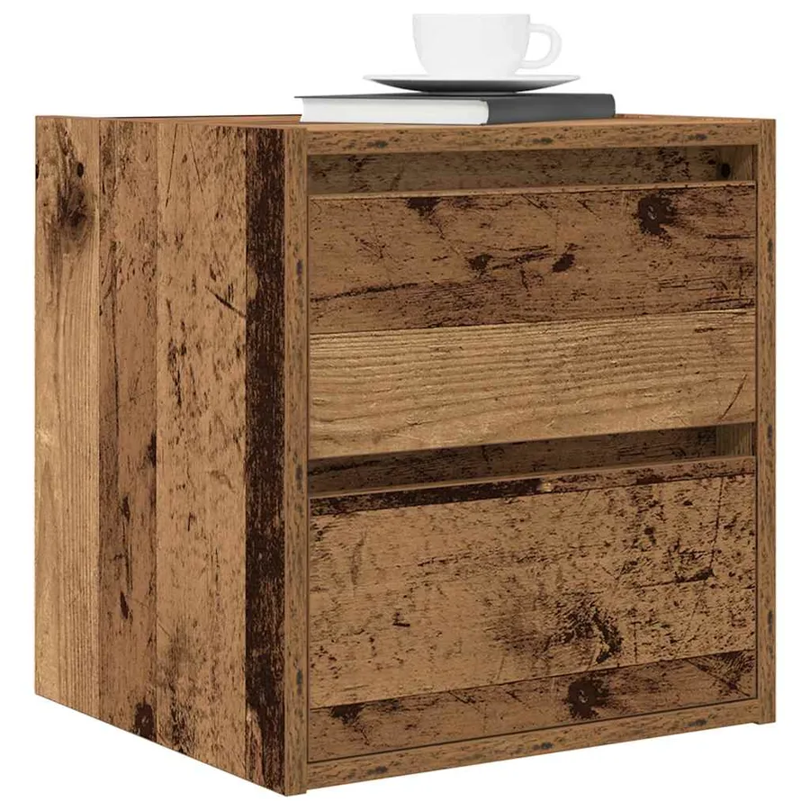 Table de chevet murale vieux bois 38x34x40 cm - 4