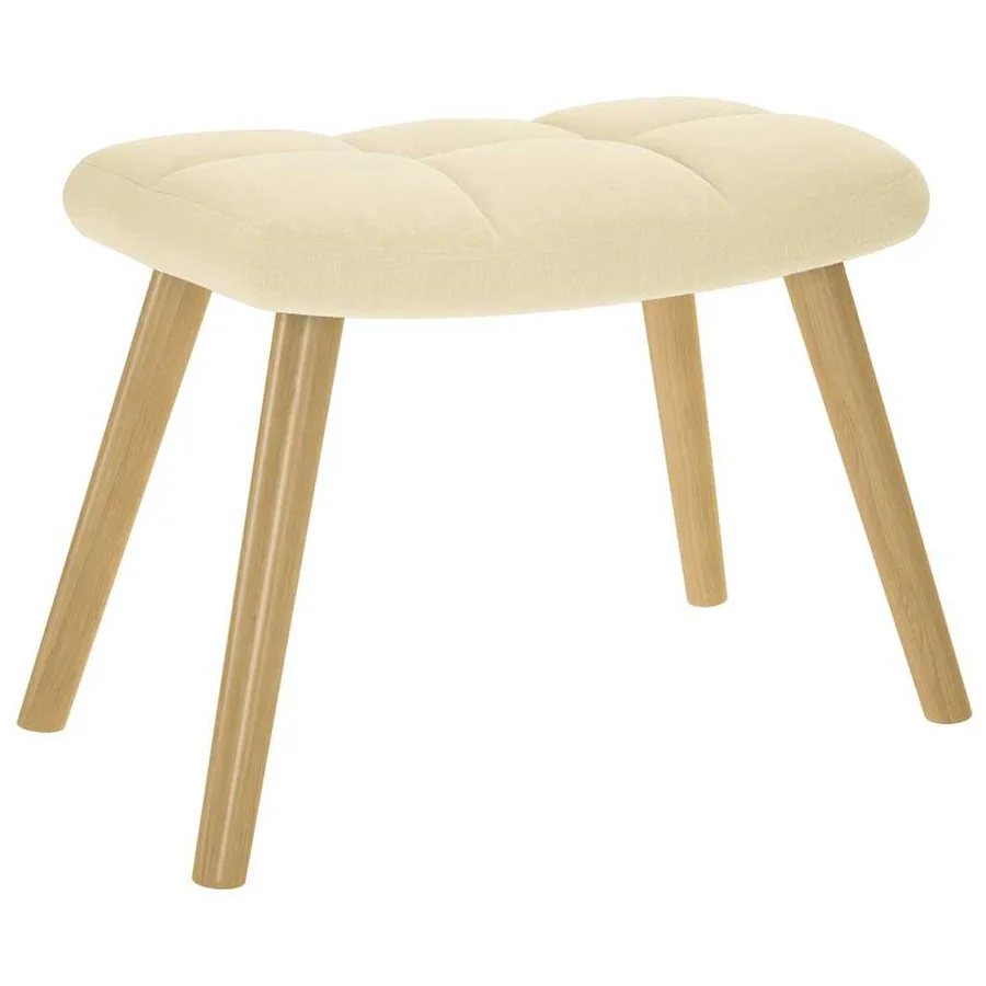 Chaise de relaxation avec repose-pied Crème Tissu - 5