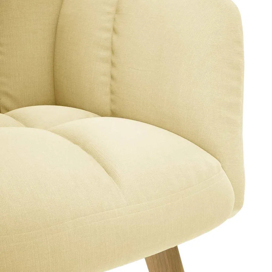 Chaise de relaxation avec repose-pied Crème Tissu - 8