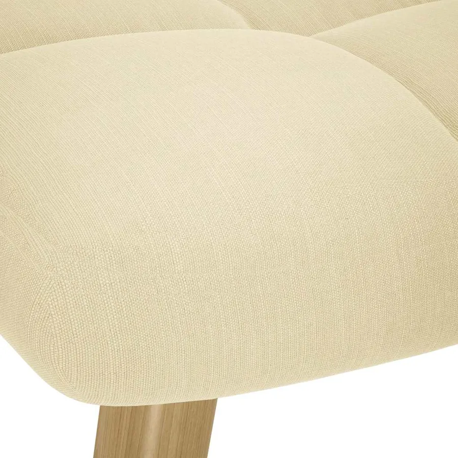 Chaise de relaxation avec repose-pied Crème Tissu - 9