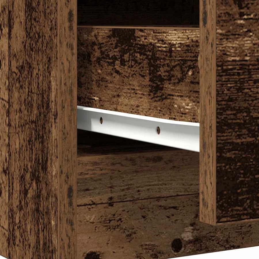 Buffet avec tiroir vieux bois 71x35x65 cm bois d'ingénierie - 12