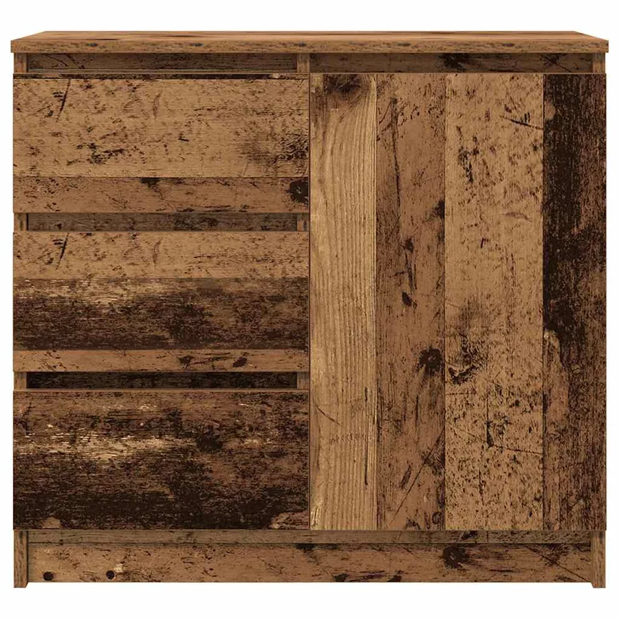 Buffet avec tiroir vieux bois 71x35x65 cm bois d'ingénierie - 6
