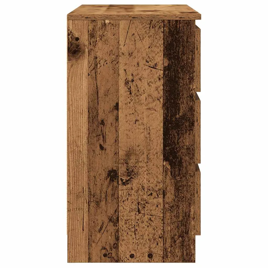 Buffet avec tiroir vieux bois 71x35x65 cm bois d'ingénierie - 7