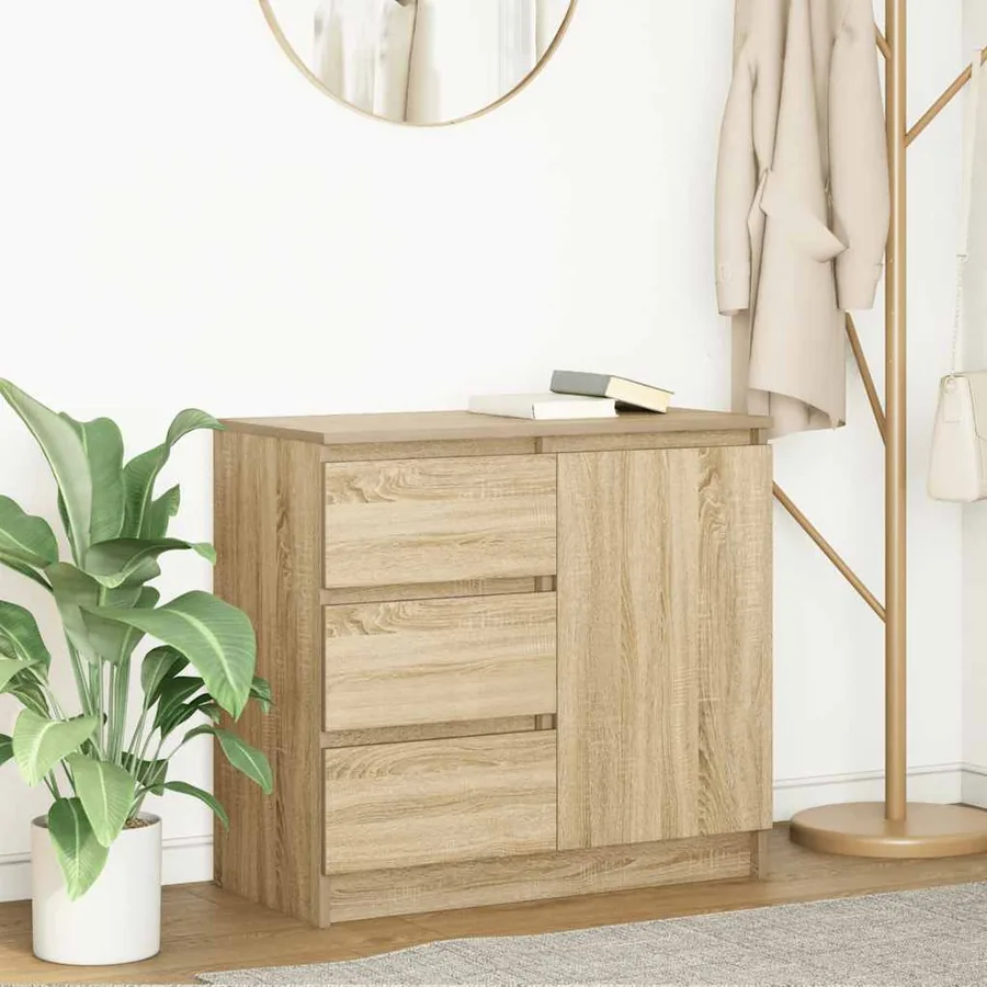 Buffet avec tiroir chêne sonoma 71x35x65 cm bois d'ingénierie