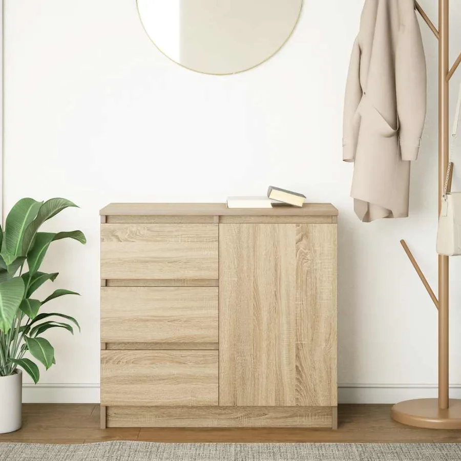 Buffet avec tiroir chêne sonoma 71x35x65 cm bois d'ingénierie - 3