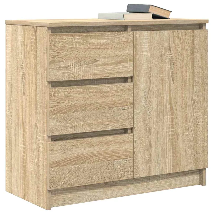 Buffet avec tiroir chêne sonoma 71x35x65 cm bois d'ingénierie - 4