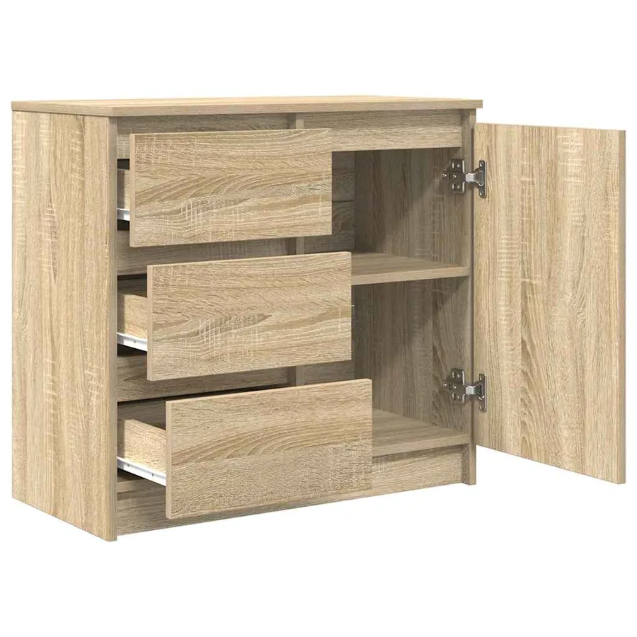 Buffet avec tiroir chêne sonoma 71x35x65 cm bois d'ingénierie - 5