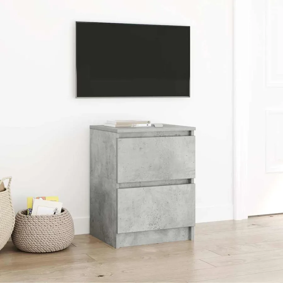 Meuble TV gris béton 40x35x54 cm bois d'ingénierie