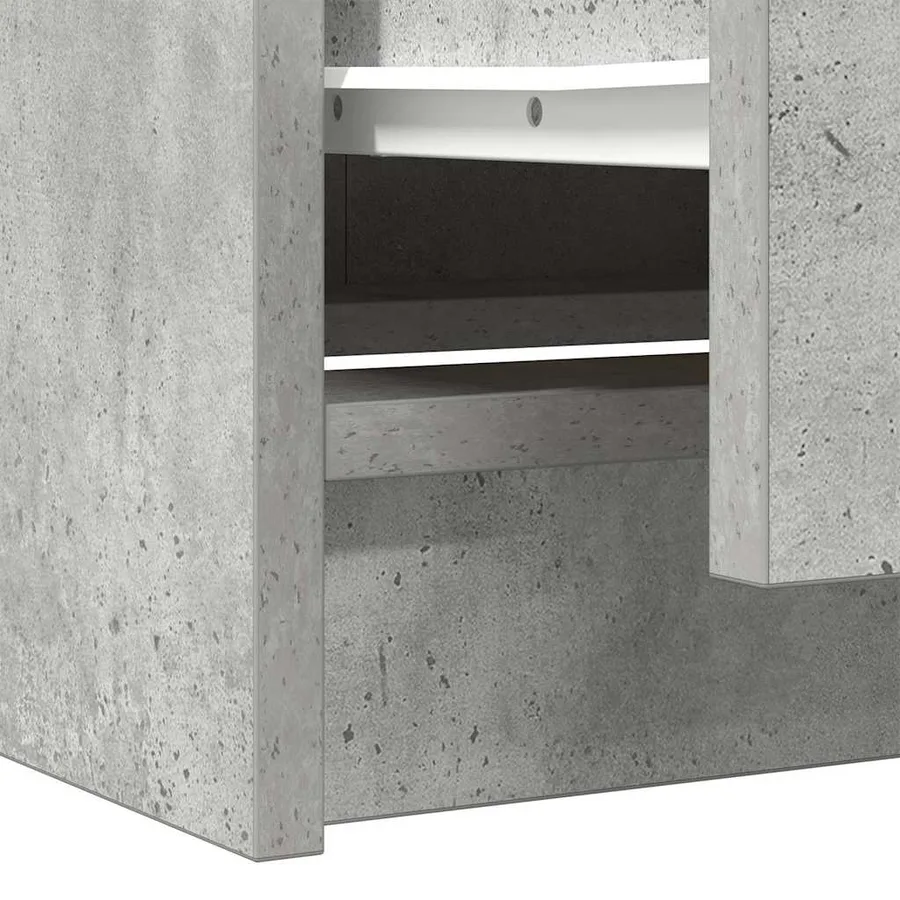 Meuble TV gris béton 40x35x54 cm bois d'ingénierie - 10