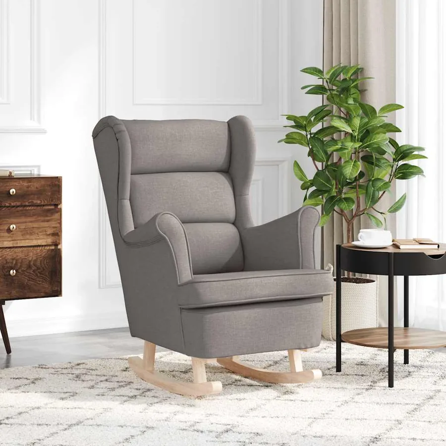 Chaise à bascule taupe 74x90x102 cm tissu