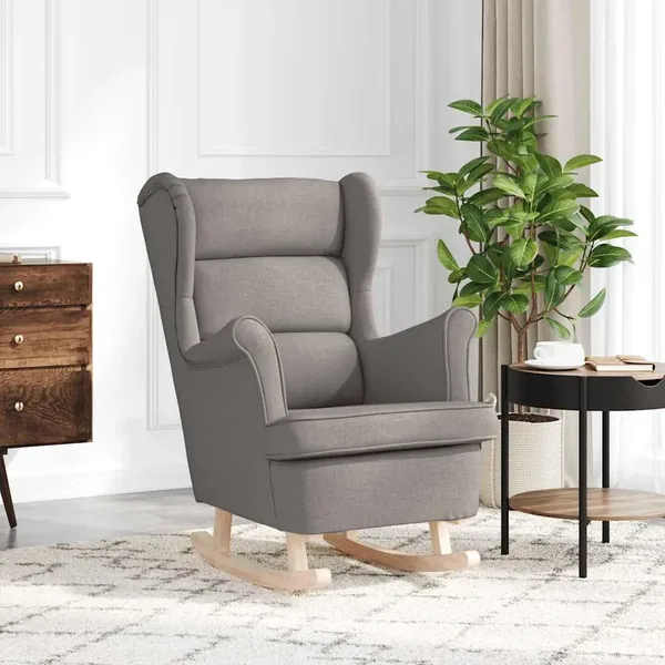 Chaise à bascule taupe 74x90x102 cm tissu