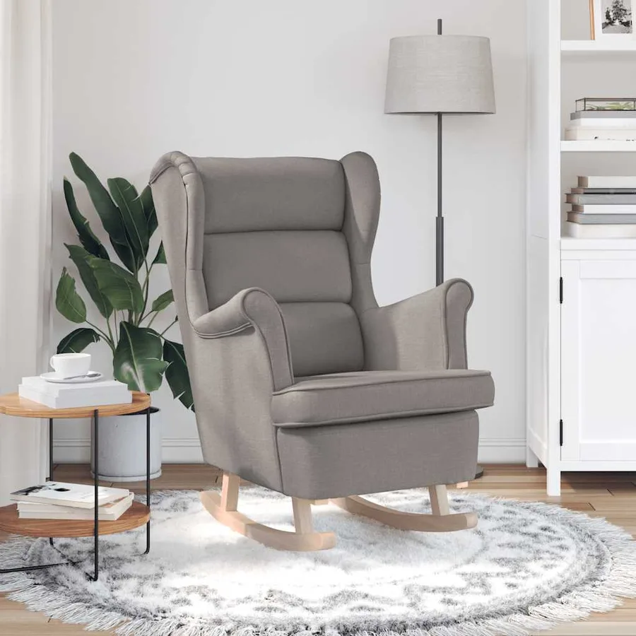 Chaise à bascule taupe 74x90x102 cm tissu - 3