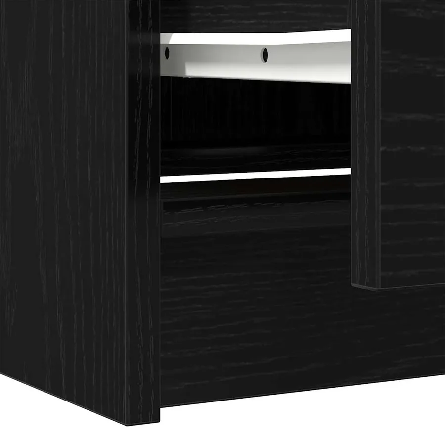 Meuble TV noir 40x35x54 cm bois d'ingénierie - 10