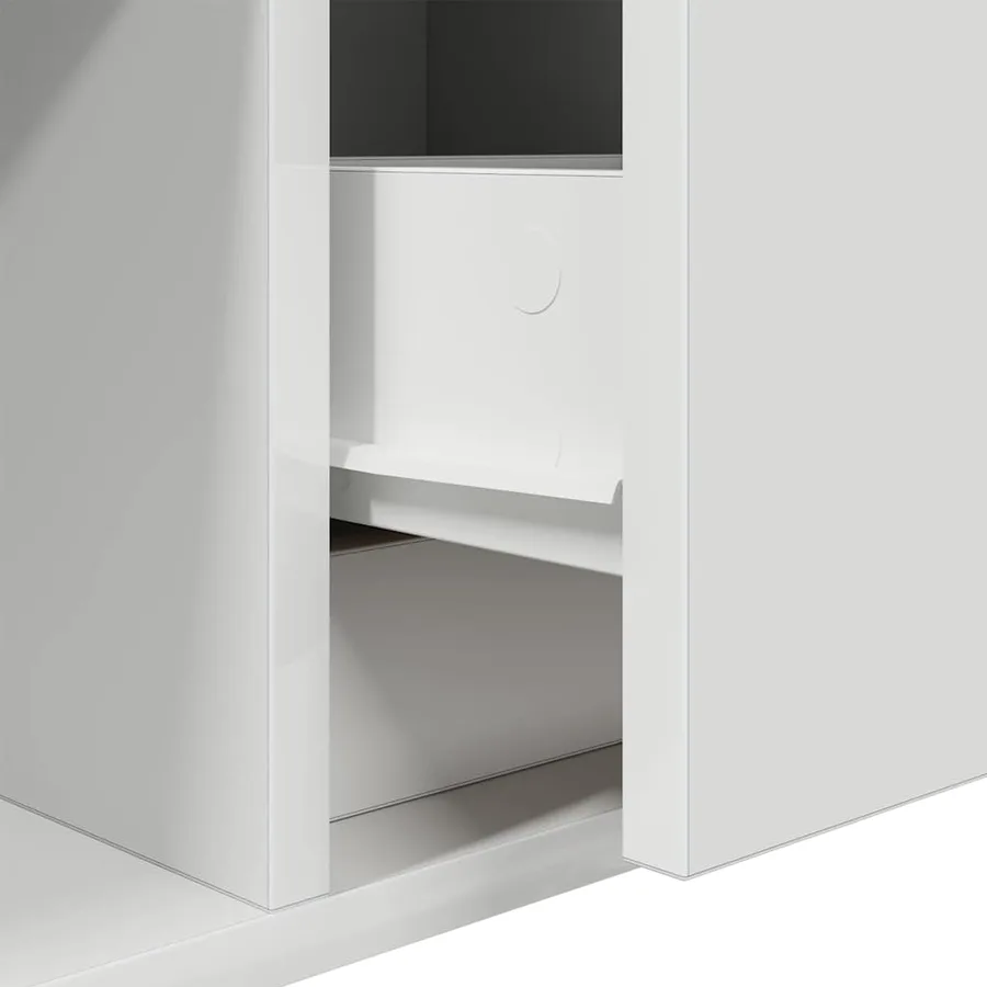 Meuble TV blanc 60x31x25,5 cm bois d'ingénierie - 12