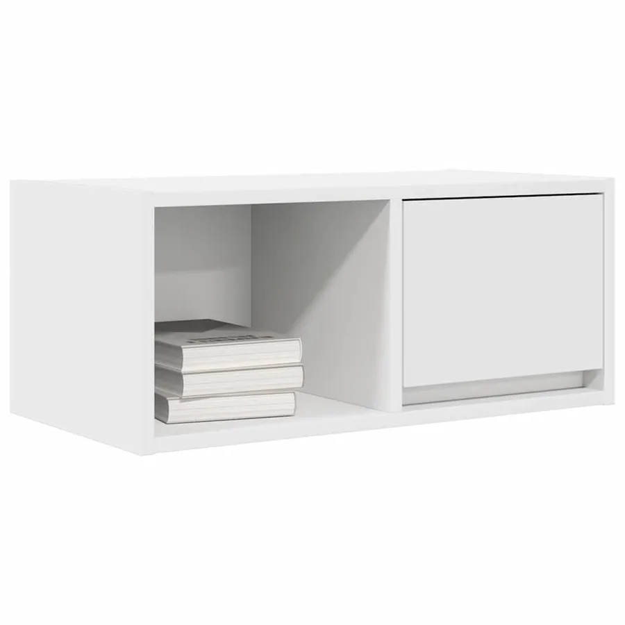 Meuble TV blanc 60x31x25,5 cm bois d'ingénierie - 4