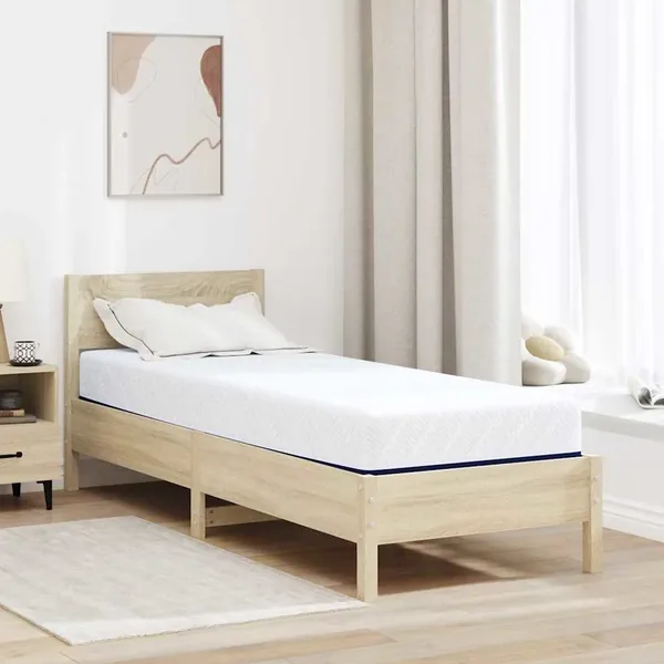 Matelas Blanc et Bleu 80 x 200 cm Tissu jacquard