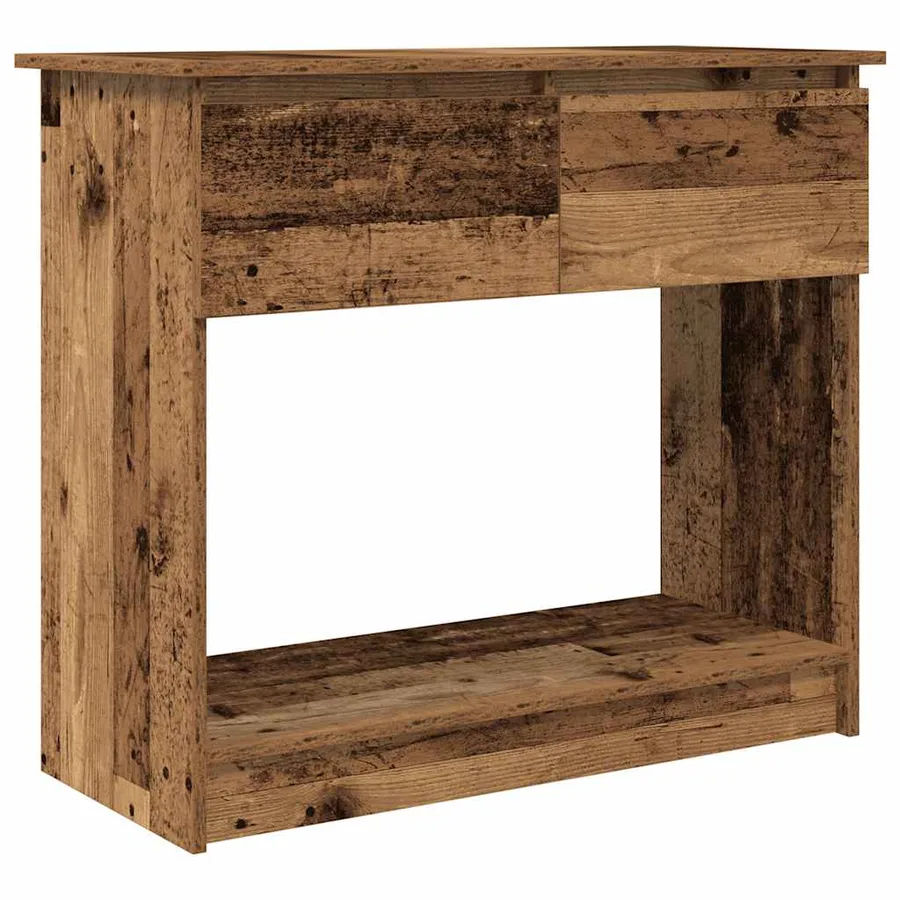 Table console avec tiroirs vieux bois 85,5x38,5x74,5 cm - 2