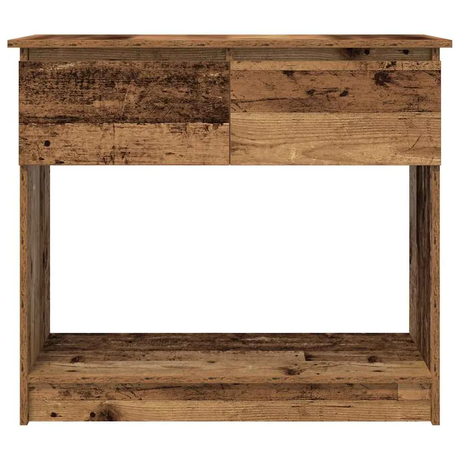Table console avec tiroirs vieux bois 85,5x38,5x74,5 cm - 6