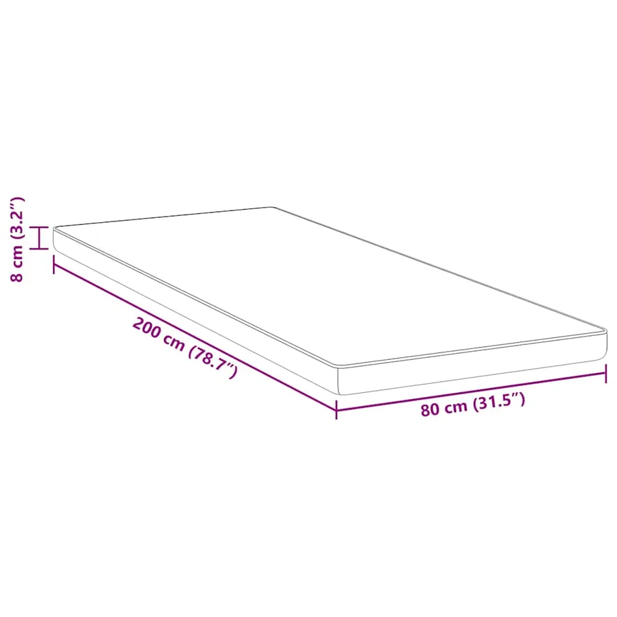 Surmatelas Blanc 80 x 200 cm Tissu jacquard - 11