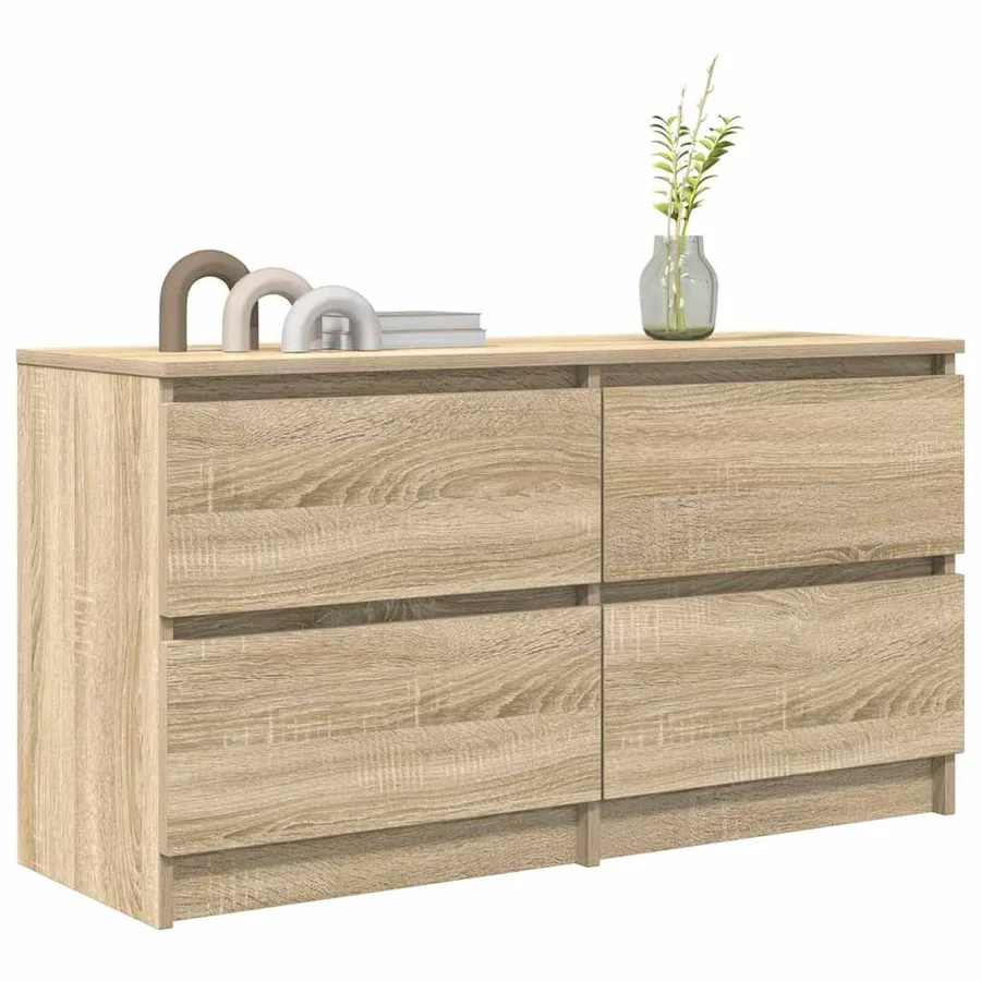 Meuble TV chêne sonoma 100x35x54 cm bois d'ingénierie - 4