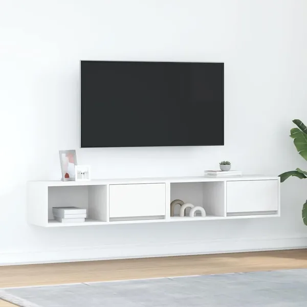 Meubles TV 2 pcs blanc 80x31x25,5 cm bois d'ingénierie